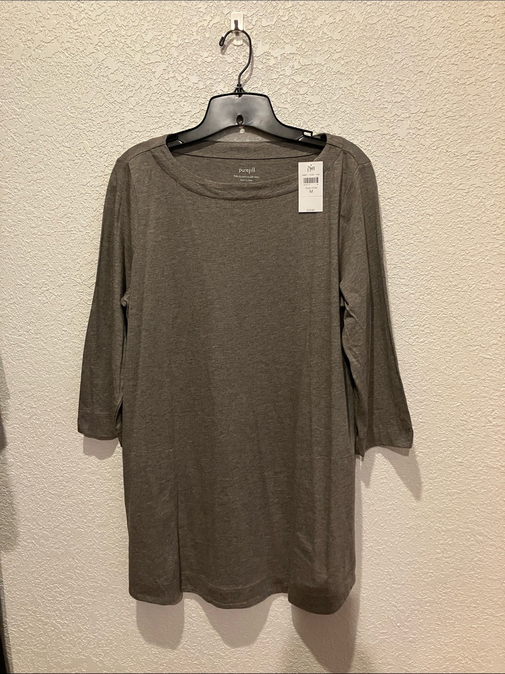 J. Jill Pure Jill knit a-line Gray 3/4 Sleeve Tunic